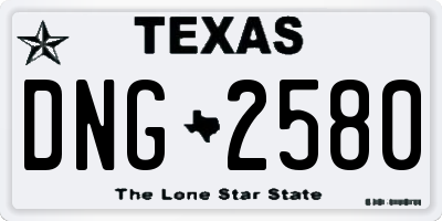 TX license plate DNG2580