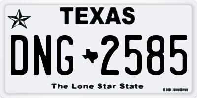 TX license plate DNG2585