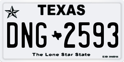 TX license plate DNG2593