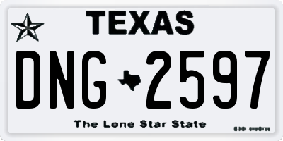 TX license plate DNG2597
