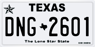 TX license plate DNG2601