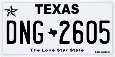 TX license plate DNG2605