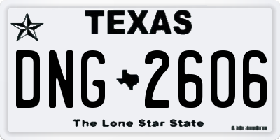 TX license plate DNG2606