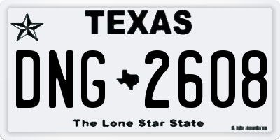 TX license plate DNG2608