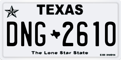 TX license plate DNG2610