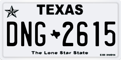 TX license plate DNG2615