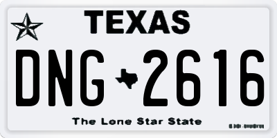 TX license plate DNG2616