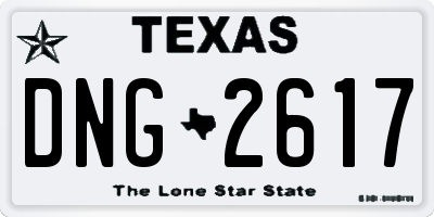 TX license plate DNG2617