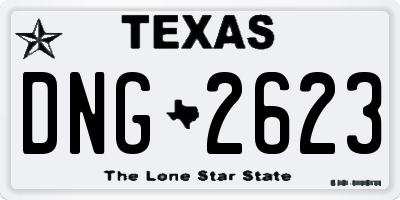 TX license plate DNG2623