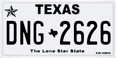 TX license plate DNG2626