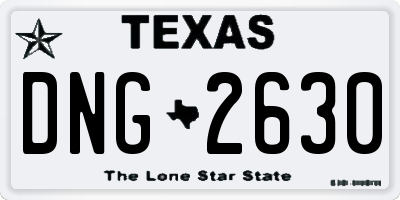 TX license plate DNG2630