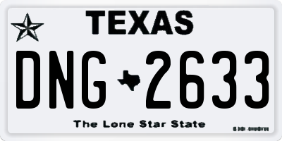 TX license plate DNG2633