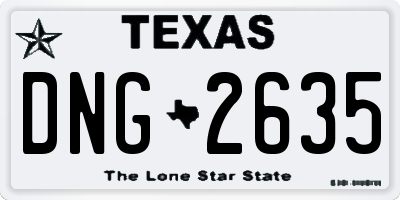 TX license plate DNG2635