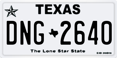 TX license plate DNG2640