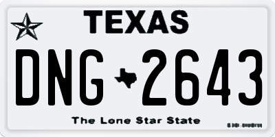TX license plate DNG2643