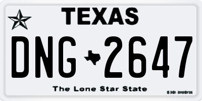 TX license plate DNG2647