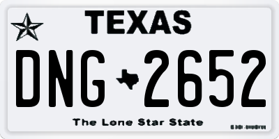 TX license plate DNG2652