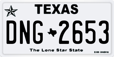 TX license plate DNG2653