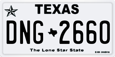 TX license plate DNG2660