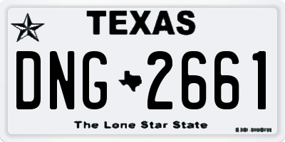 TX license plate DNG2661
