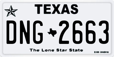 TX license plate DNG2663