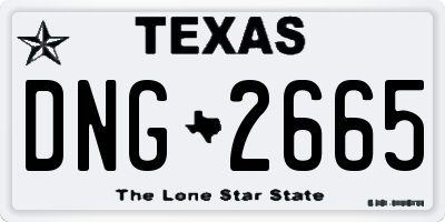 TX license plate DNG2665
