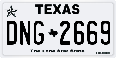 TX license plate DNG2669