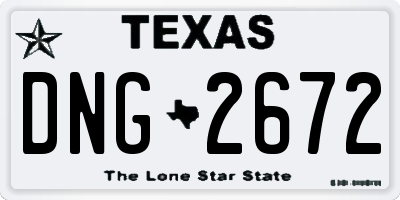 TX license plate DNG2672