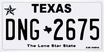TX license plate DNG2675