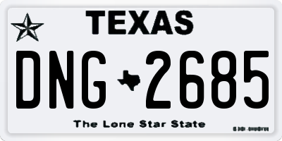 TX license plate DNG2685