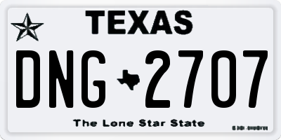 TX license plate DNG2707