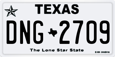 TX license plate DNG2709