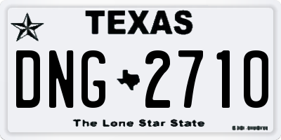 TX license plate DNG2710