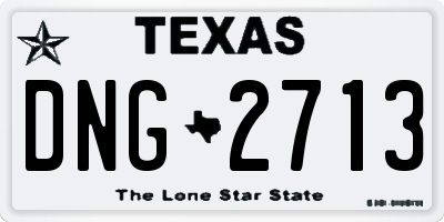 TX license plate DNG2713