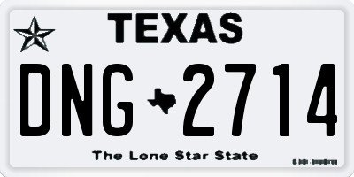 TX license plate DNG2714