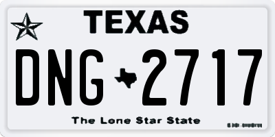 TX license plate DNG2717