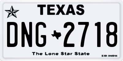 TX license plate DNG2718
