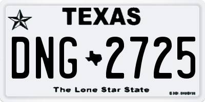 TX license plate DNG2725