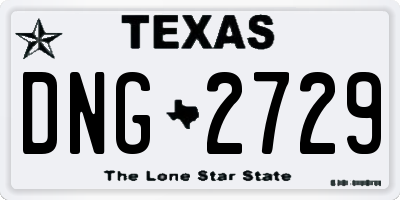TX license plate DNG2729