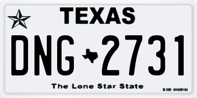 TX license plate DNG2731