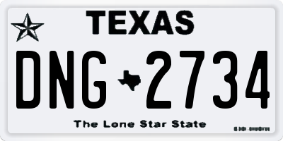 TX license plate DNG2734