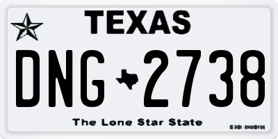 TX license plate DNG2738