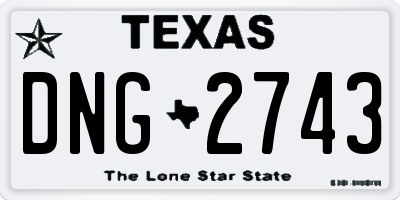 TX license plate DNG2743