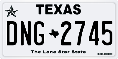 TX license plate DNG2745