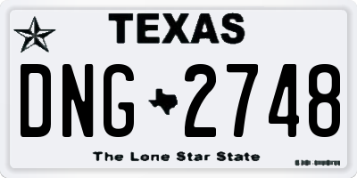 TX license plate DNG2748