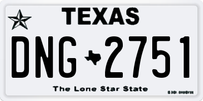 TX license plate DNG2751