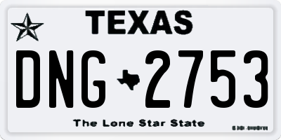 TX license plate DNG2753