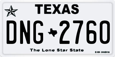 TX license plate DNG2760