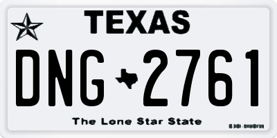 TX license plate DNG2761