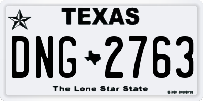 TX license plate DNG2763